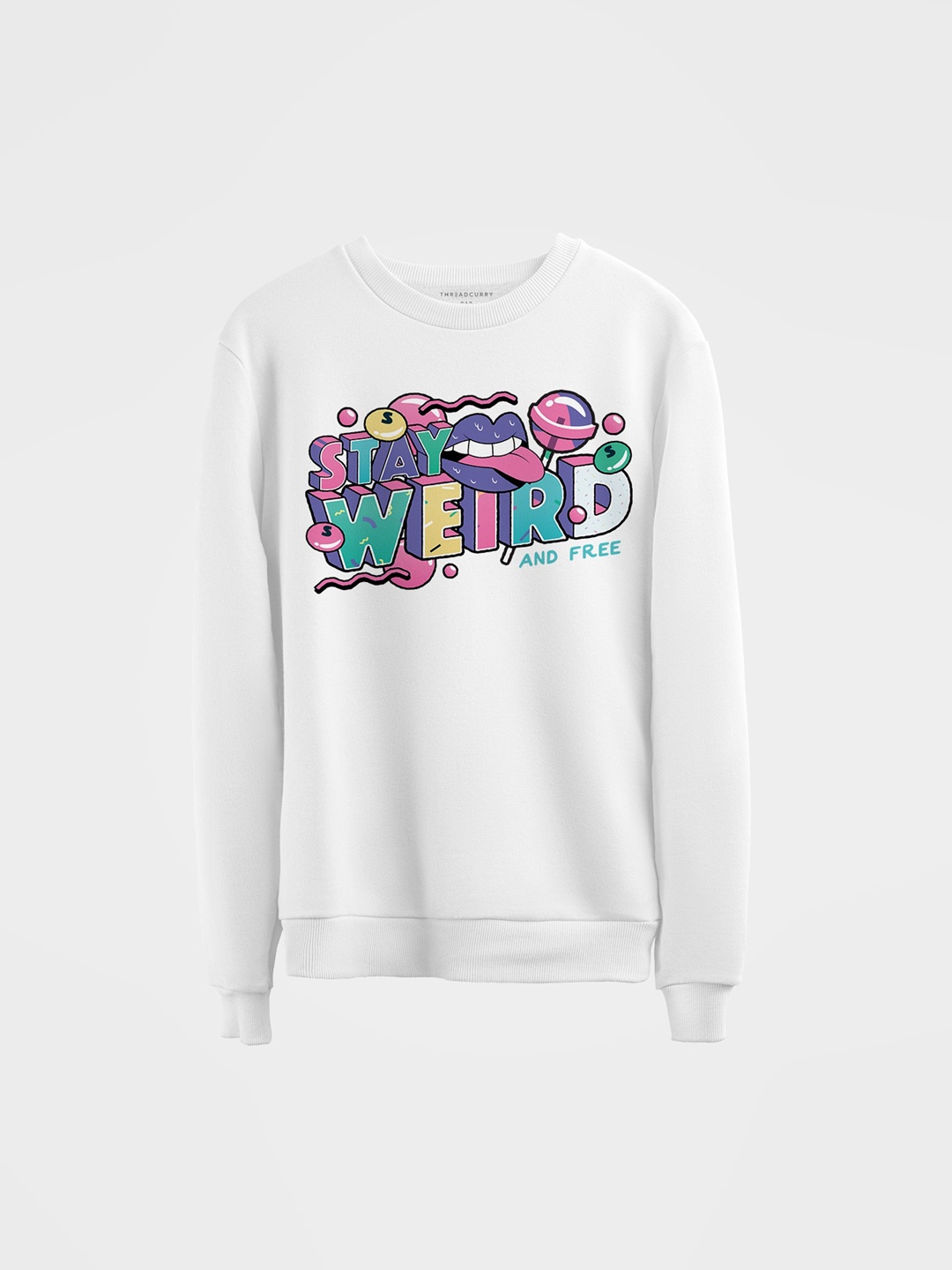 

THREADCURRY Unisex Kids White & Blue Printed Sweatshirt
