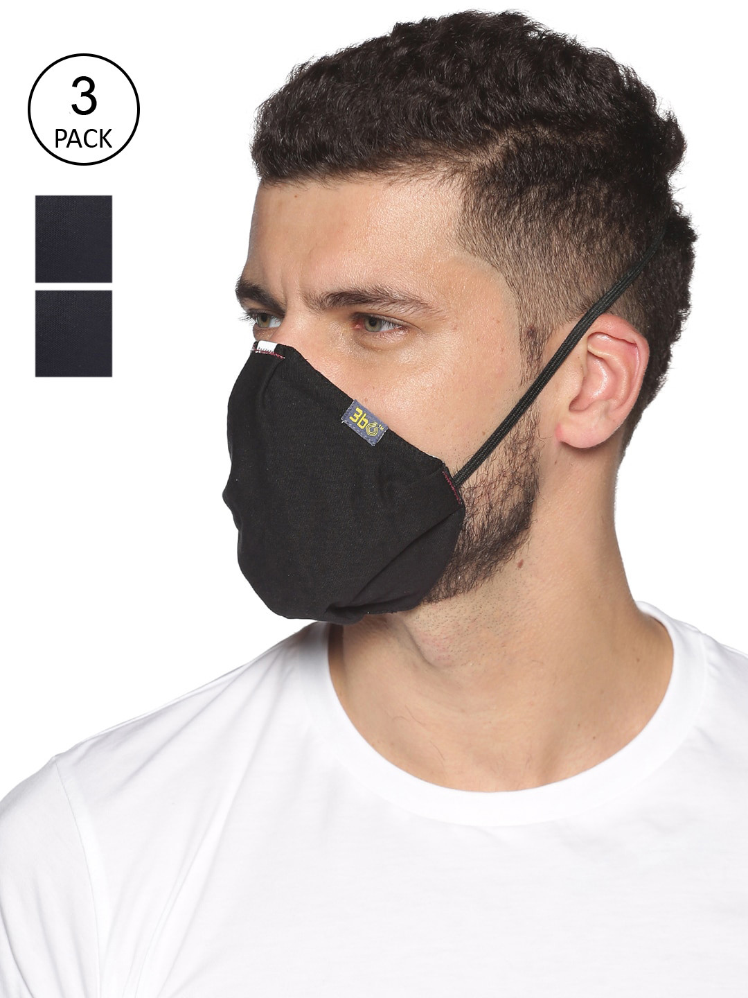 

3BO Pack of 3 Black 3-Ply Deltoid Lite Reusable Protective Outdoor Masks