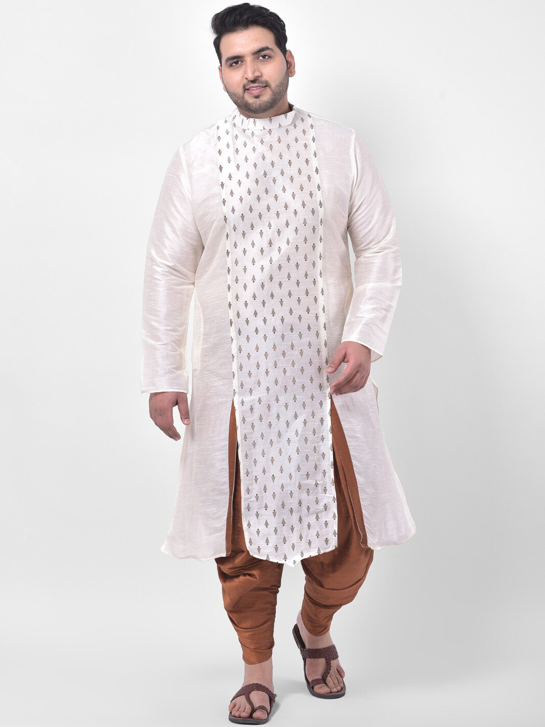 

DEYANN PLUS Men Off-White Printed Kurta with Pyjamas