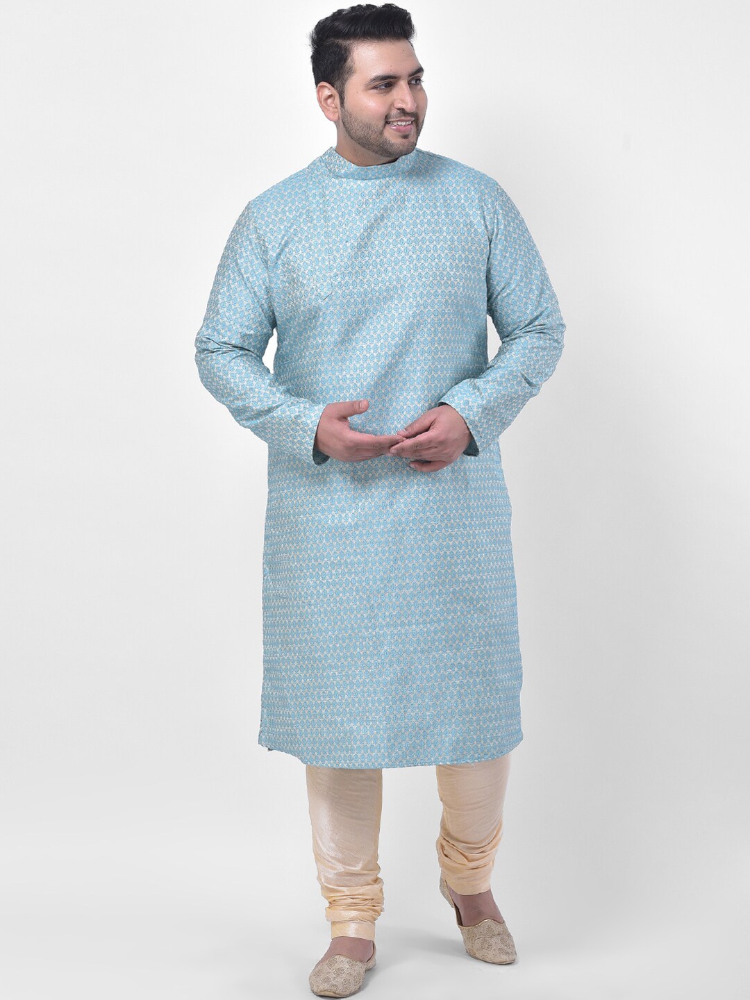 

DEYANN PLUS Men Blue Kurta with Churidar