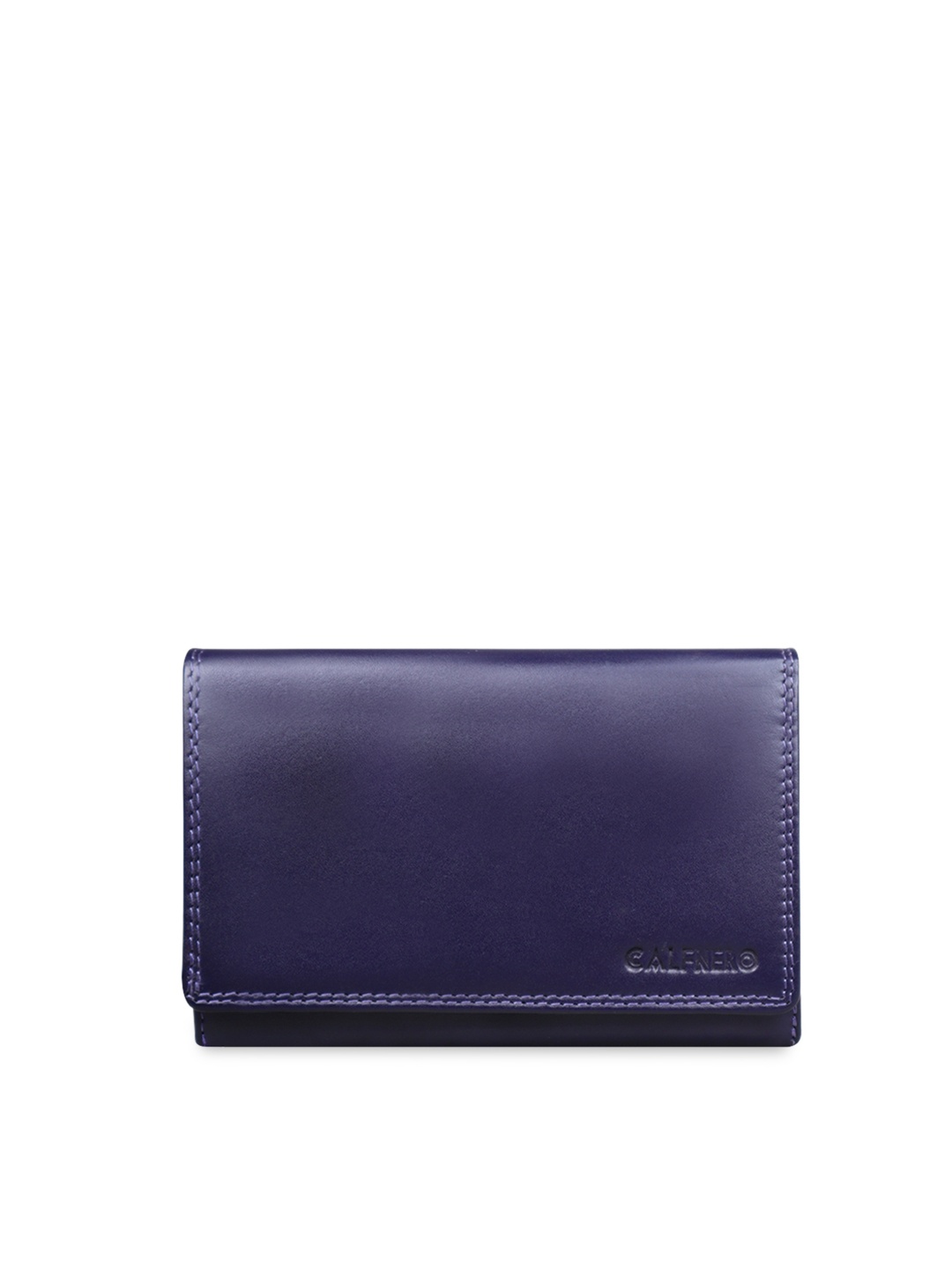 

CALFNERO Women Purple Solid Genuine Leather Two Fold Wallet
