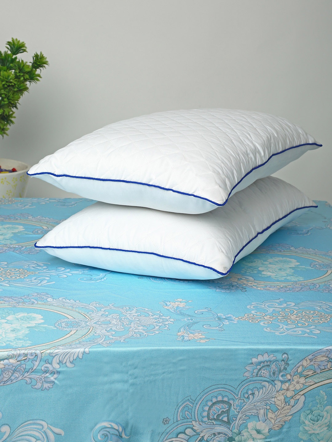 

HOSTA HOMES Set Of 2 White Quilted Ultra Soft Sleep Pillow