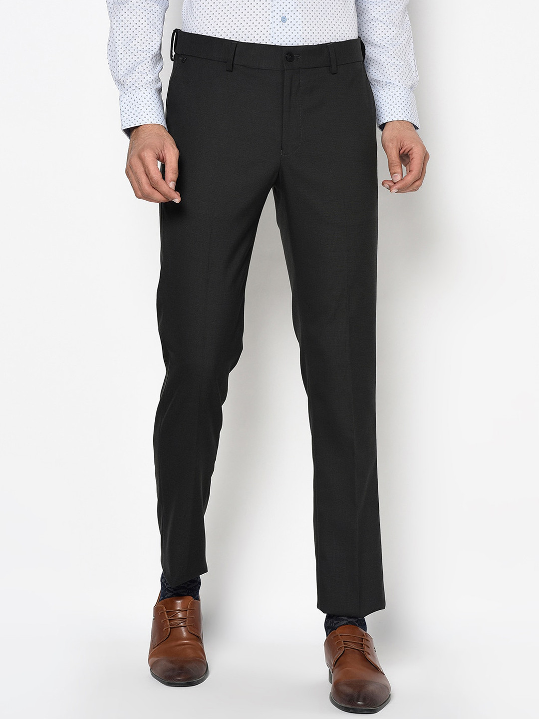 

Blackberrys Men Grey Slim Fit Formal Trousers