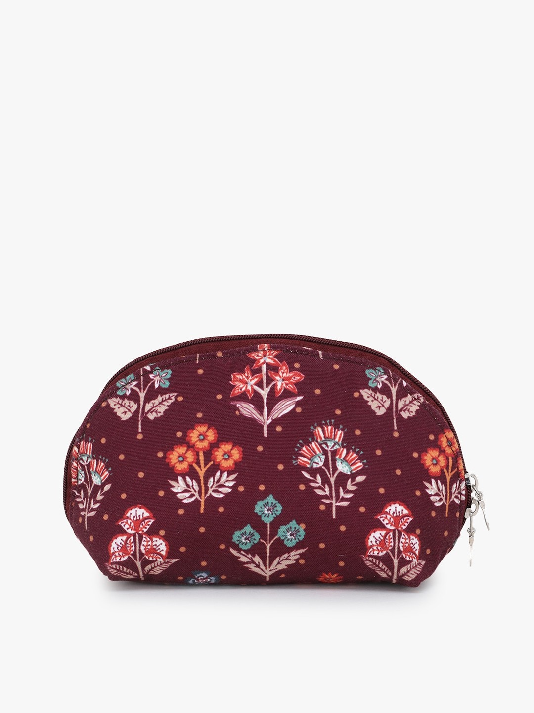 

Anekaant Women Maroon & Green Floral Printed Travel Pouch
