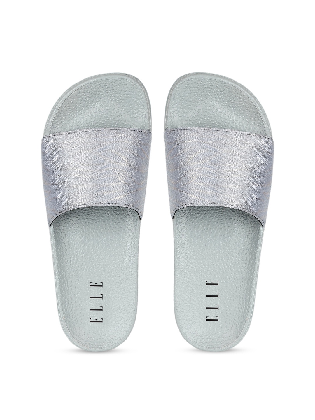 

ELLE Women Silver-Toned Solid Sliders