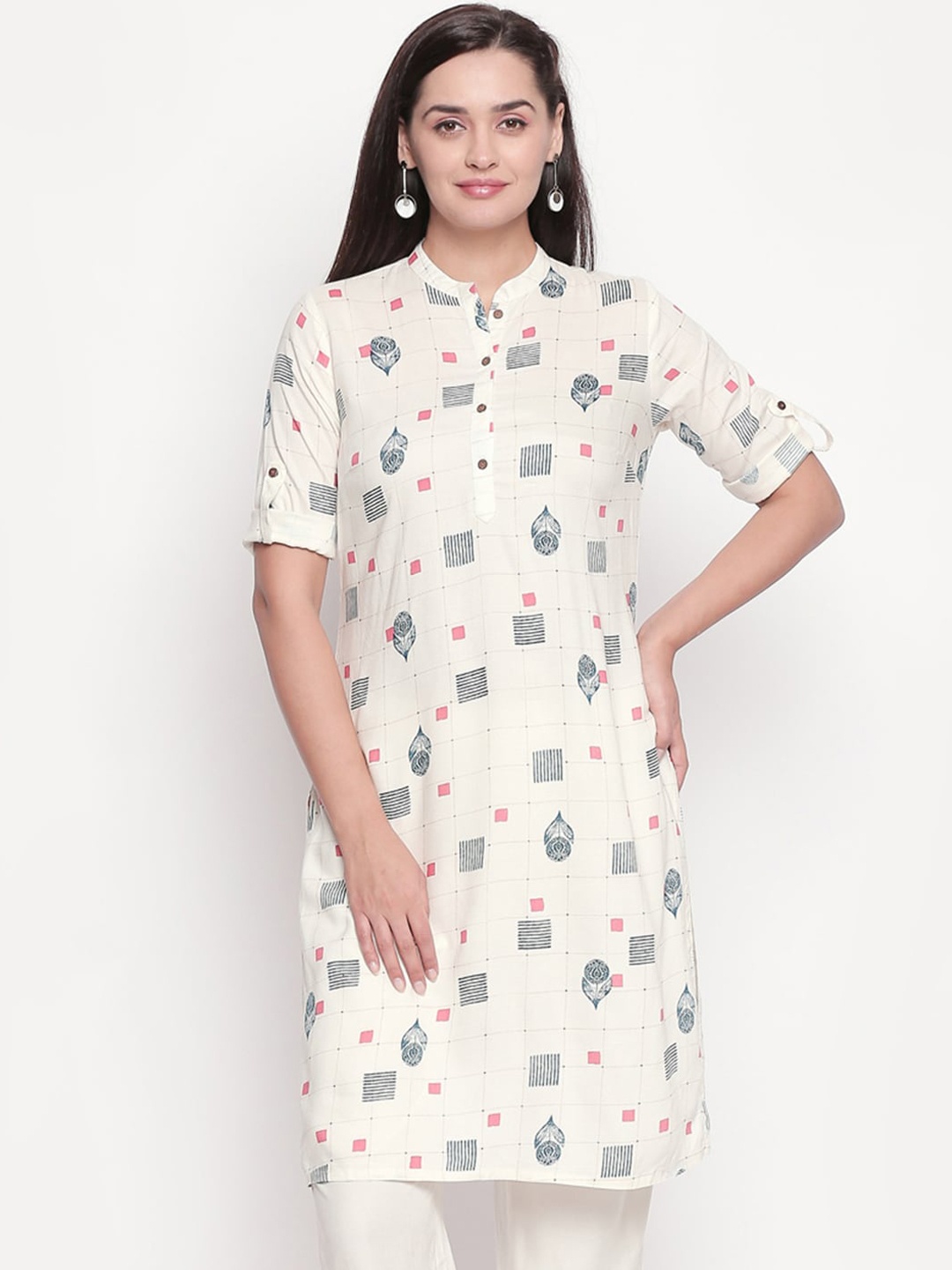 

RANGMANCH BY PANTALOONS Women White Printed Kurta