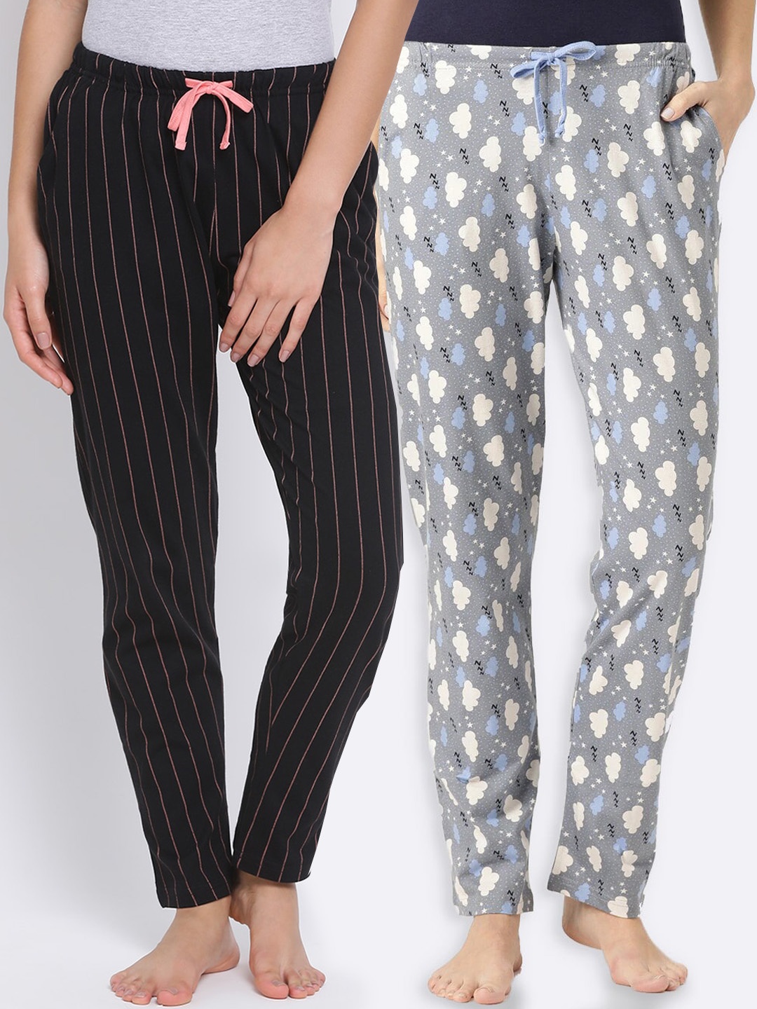 

Kanvin Women Pack Of 2 Lounge Pants, Black