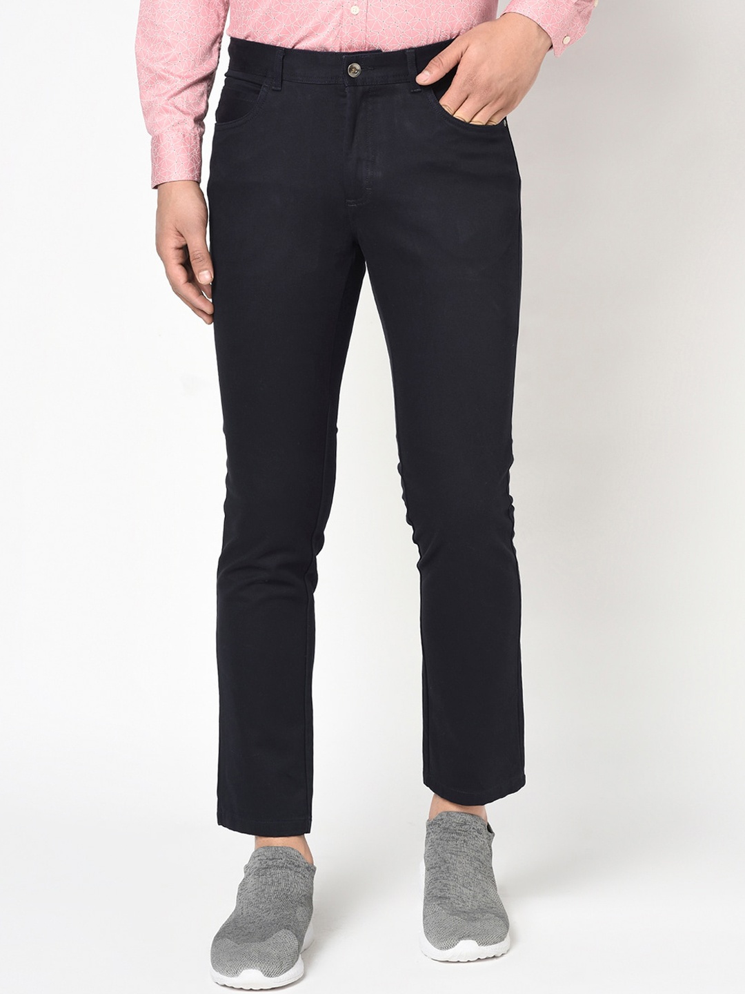 

Blackberrys Men Navy Blue B5P Slim Fit Regular Trousers