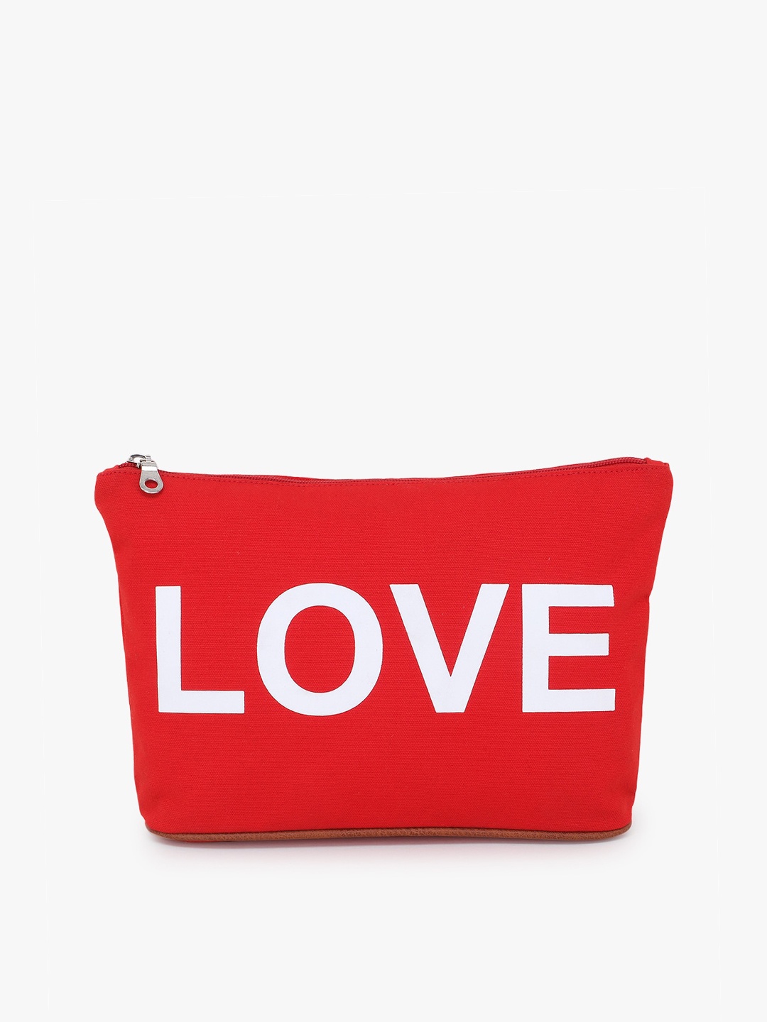 Anekaant Women Red & White Typography Printed Travel Pouch