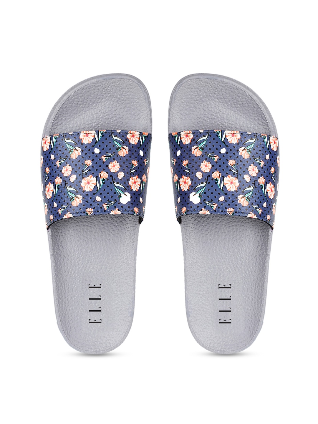 

ELLE Women Blue & Pink Printed Sliders