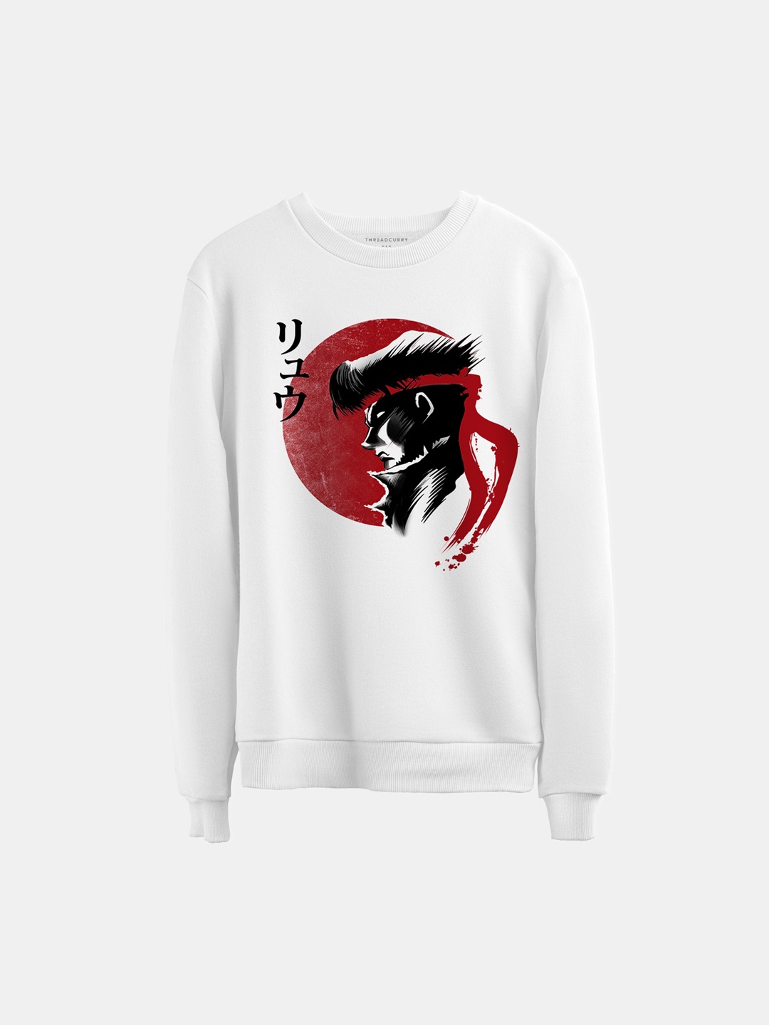 

THREADCURRY Kids White Anime Printed Sweatshirt