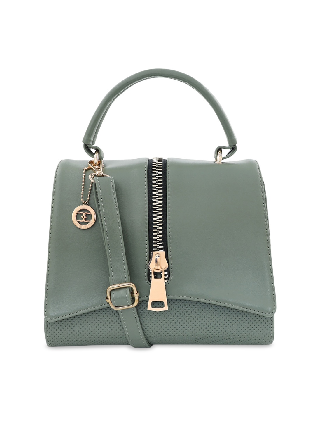 

ESBEDA Olive Green Solid Satchel