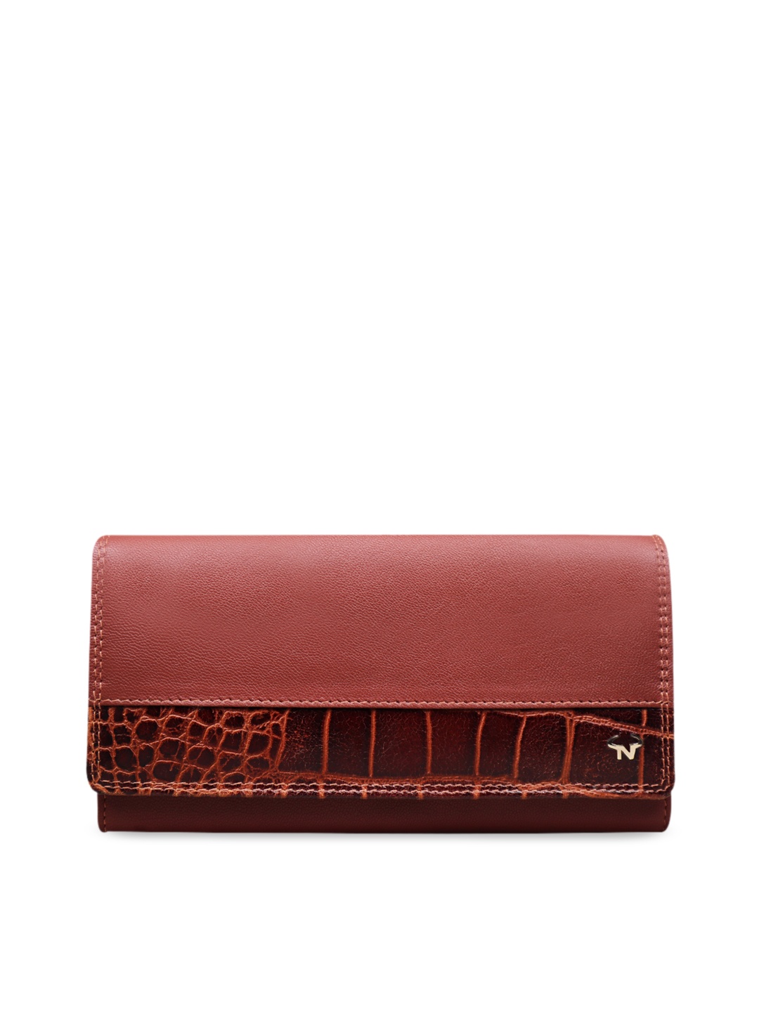 

CALFNERO Women Brown Solid Genuine Leather Two Fold Wallet