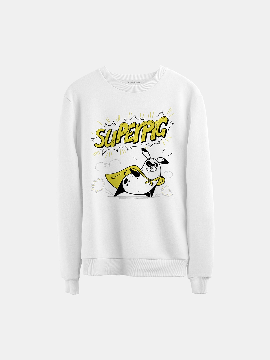 

THREADCURRY Kids White Printed Cotton Sweatshirt