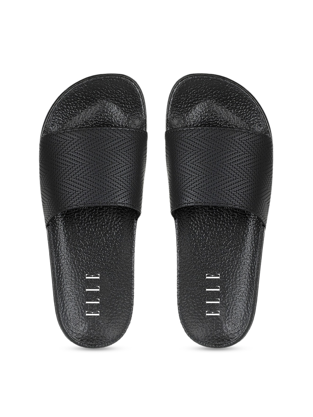

ELLE Women Black Solid Sliders