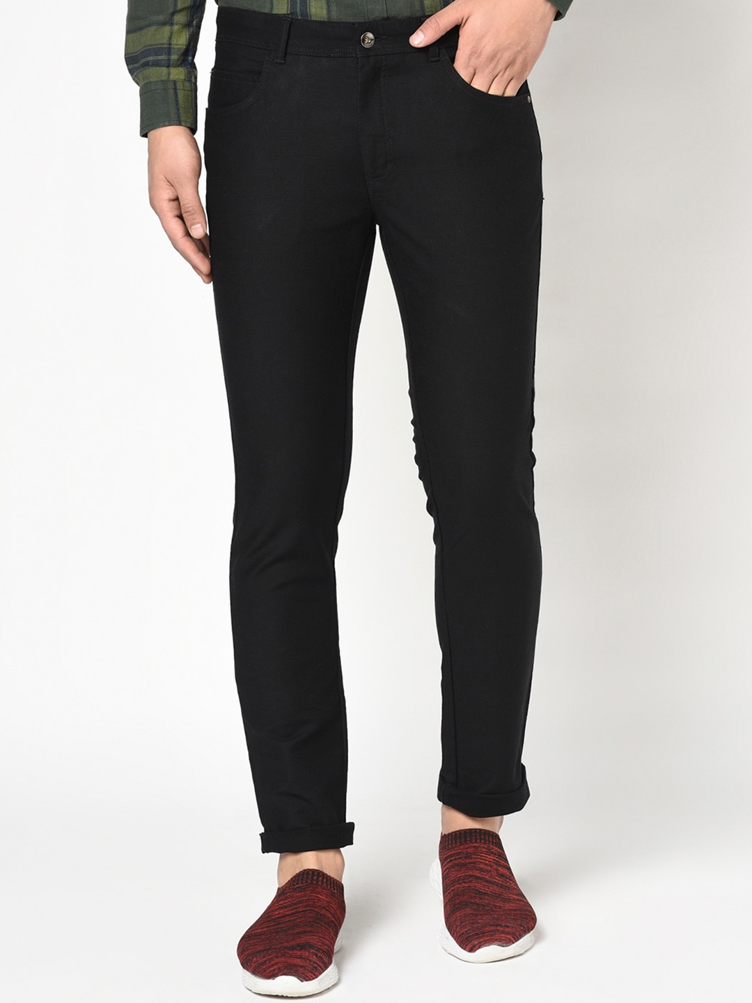

Blackberrys Men Black B5P Slim Fit Regular Cotton Trousers