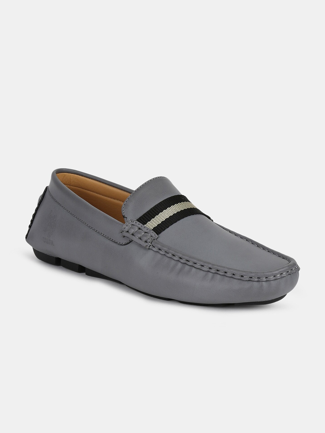 

U.S. Polo Assn. Men Grey Striped Penny Shoes