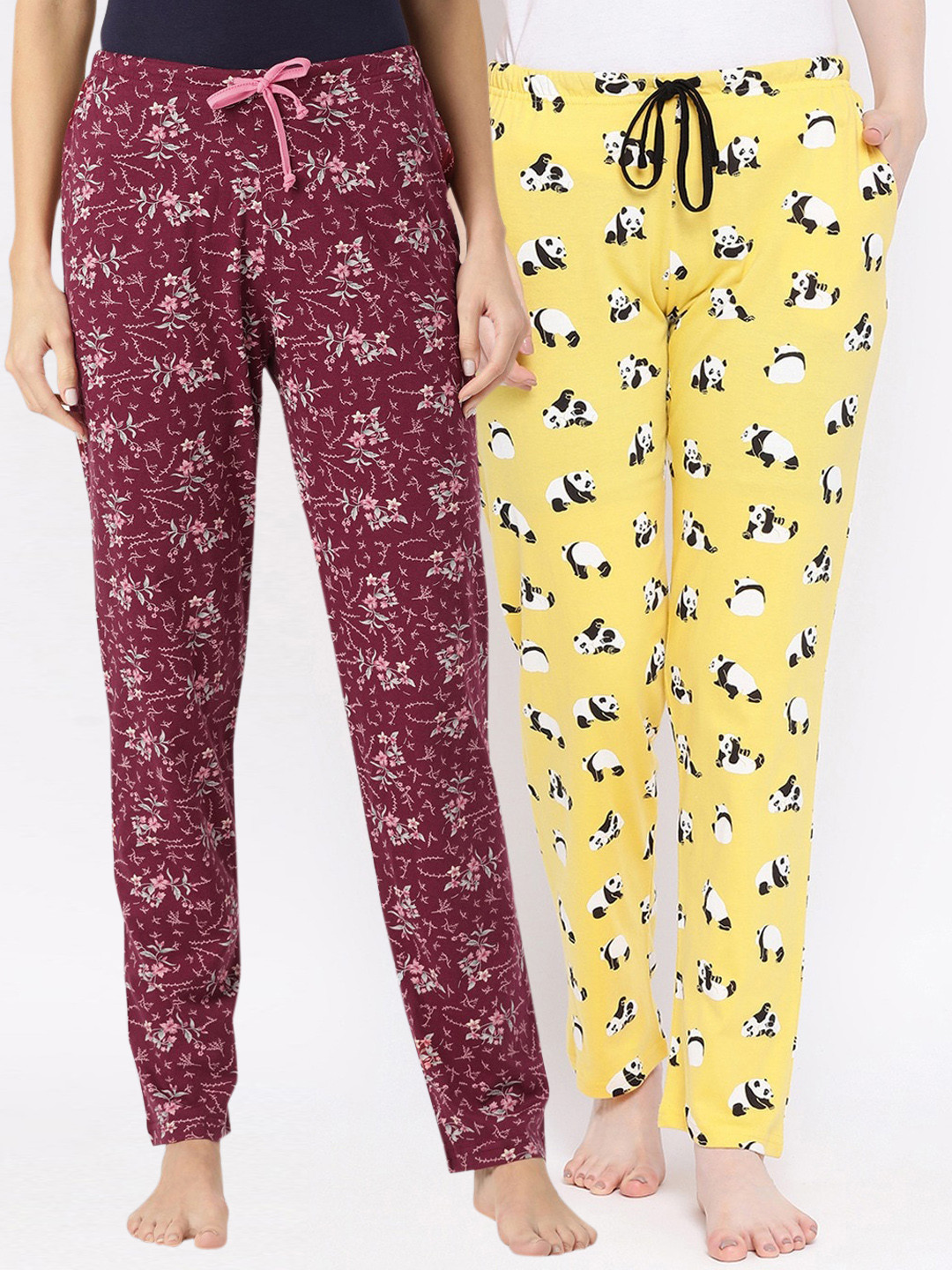 

Kanvin Women Pack Of 2 Lounge Pants, Maroon