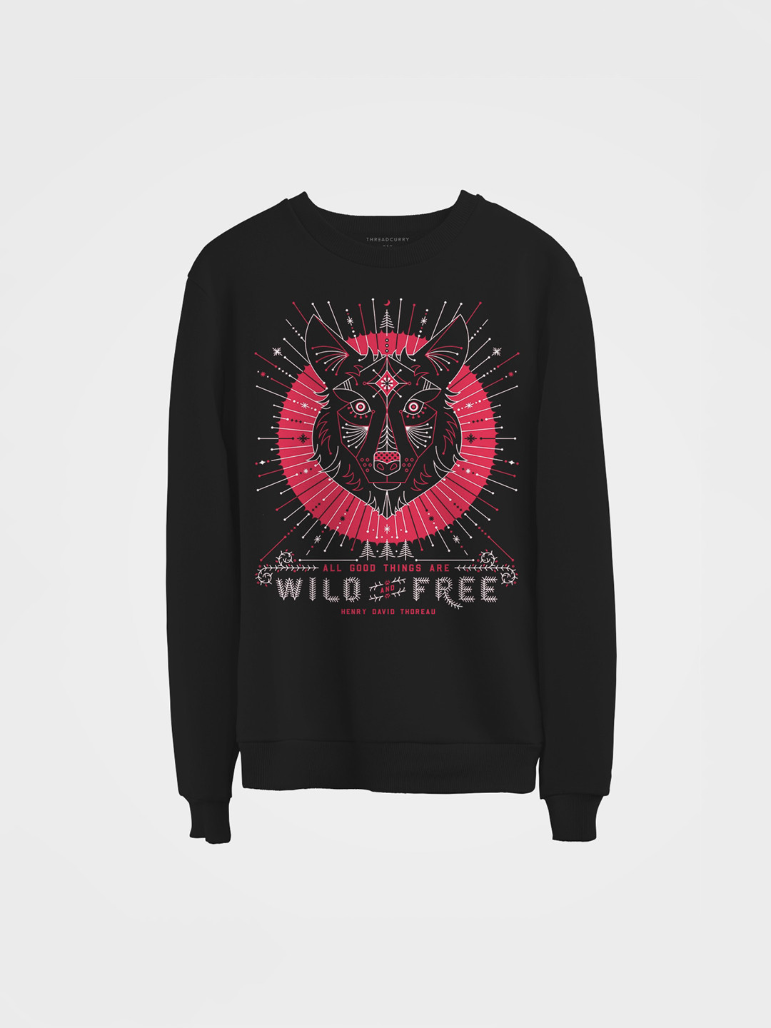 

THREADCURRY Kids Black Printed Sweatshirt