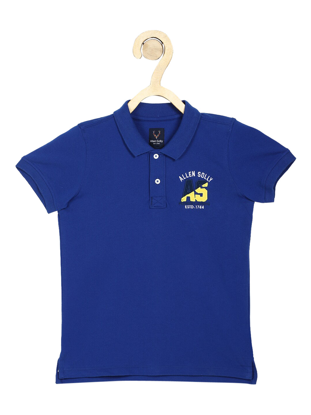 

Allen Solly Junior Boys Blue Solid Polo Collar T-shirt
