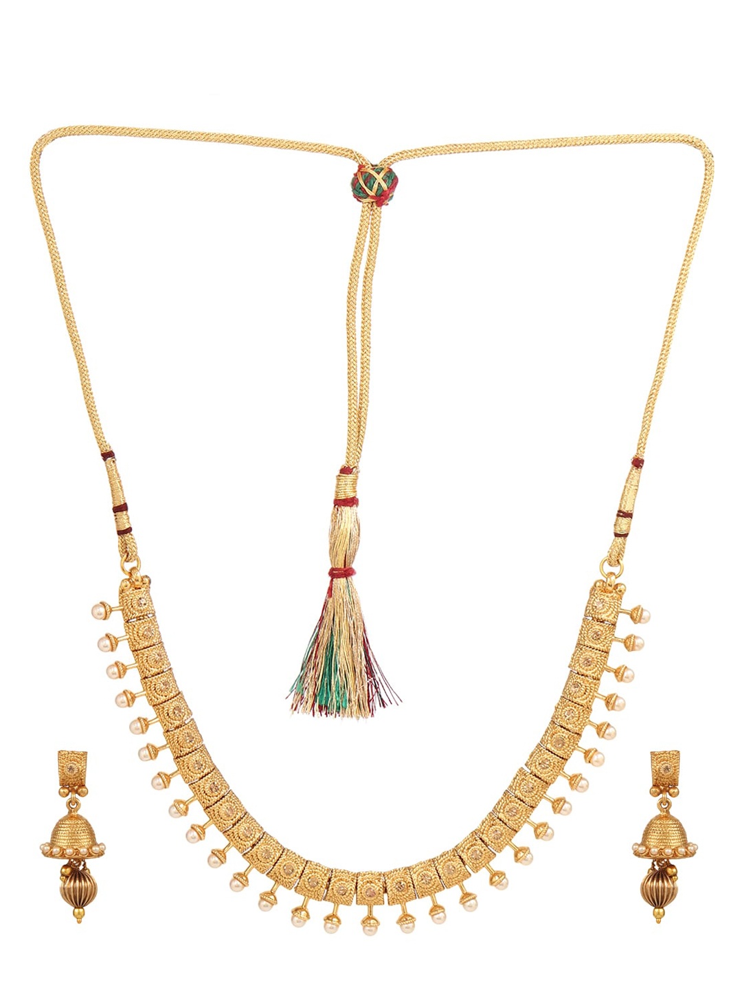 

Adwitiya Collection Women Antique Handcrafted Gold-Plated Jewellery Set