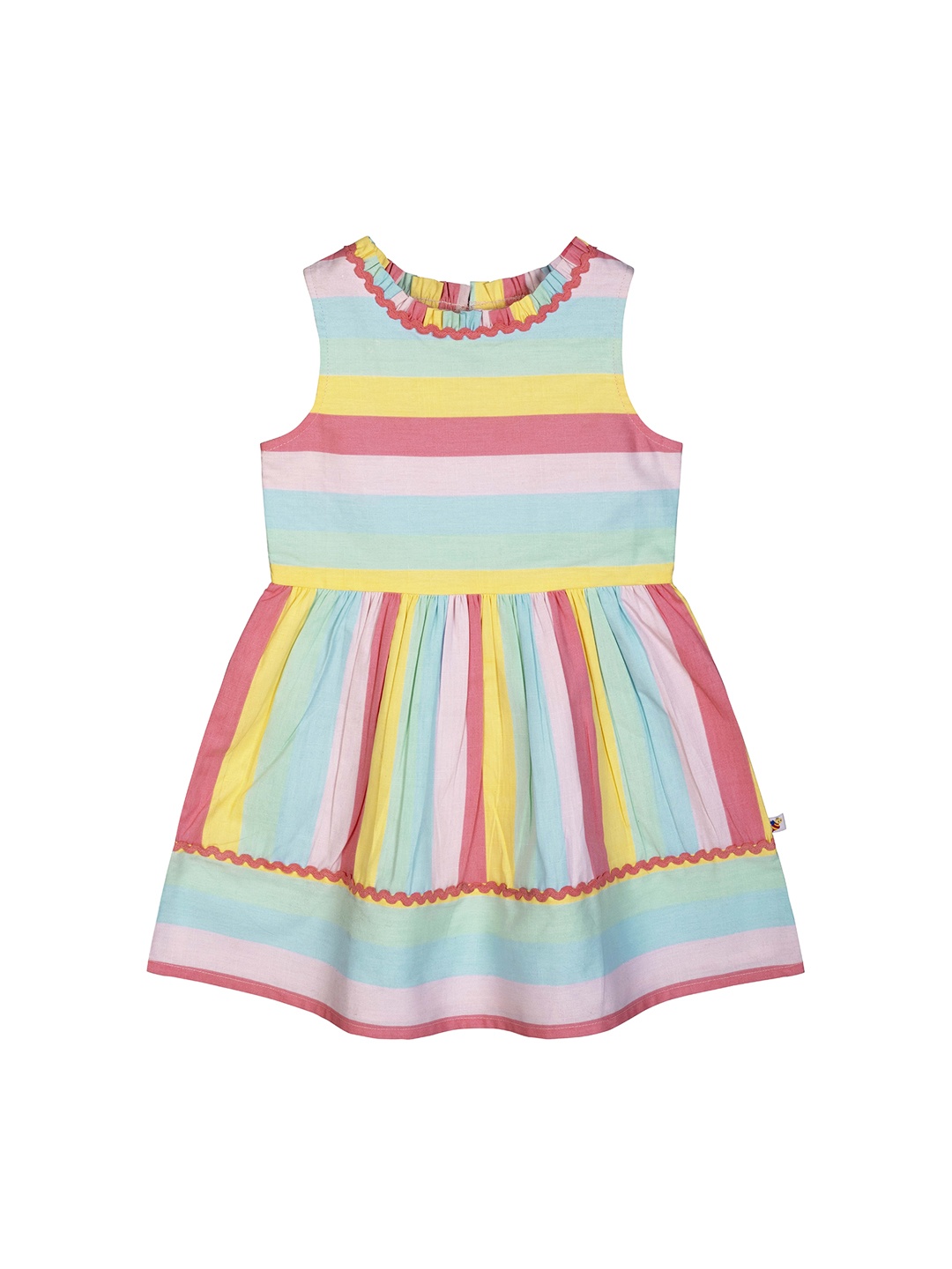 

Budding Bees Girls Pink Striped Fit and Flare Dress