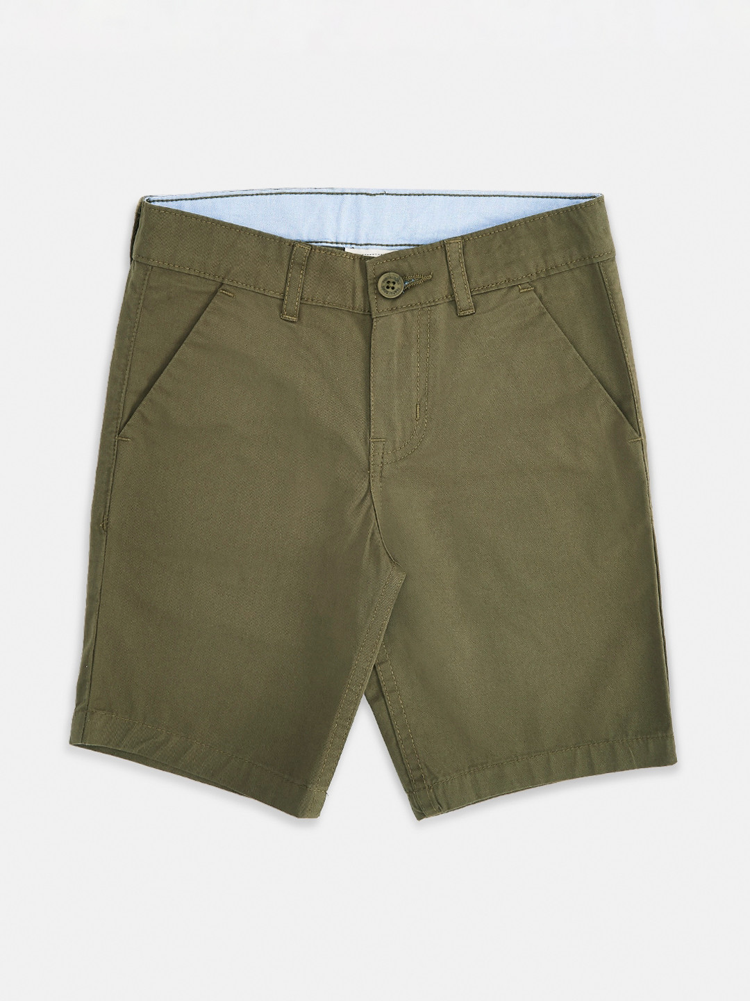 

Pantaloons Junior Boys Olive Green Solid Regular Fit Chino Shorts