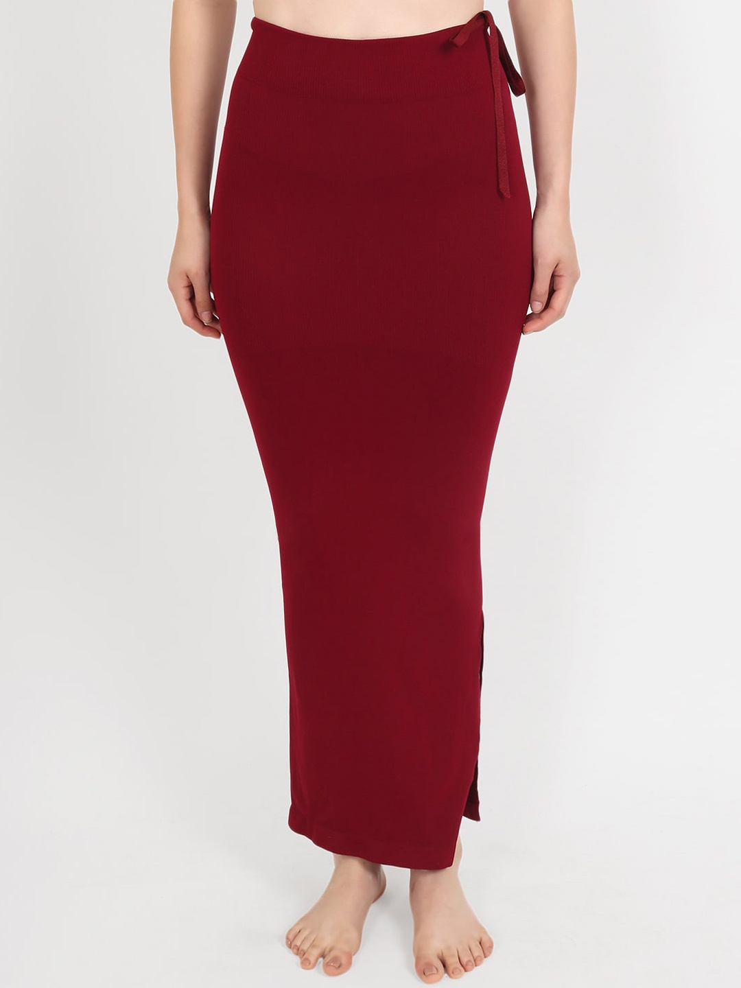

Beau Design Women Maroon Solid Saree Shapewear