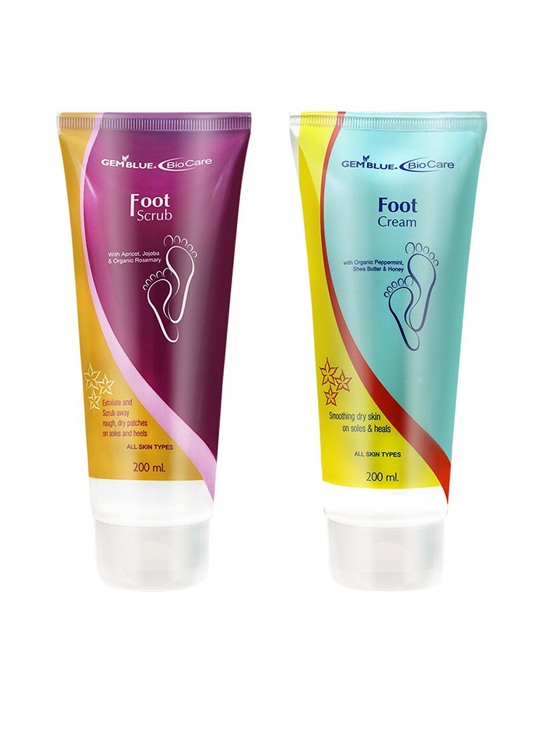 

GEMBLUE BioCare Pack Of 2 Foot Scrub & Cream 400ml, Pink