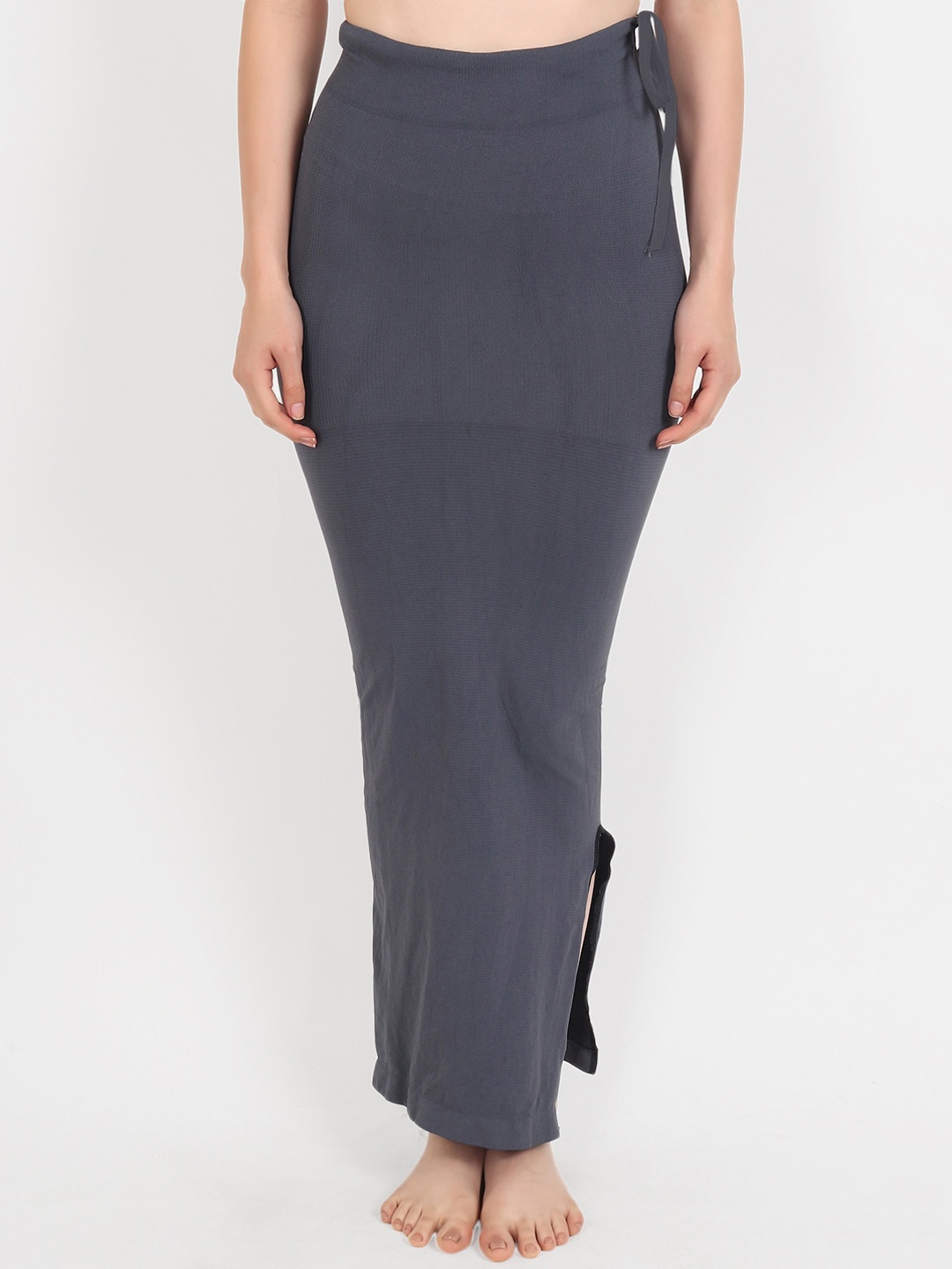

Beau Design Women Grey Solid Saree Shapewear