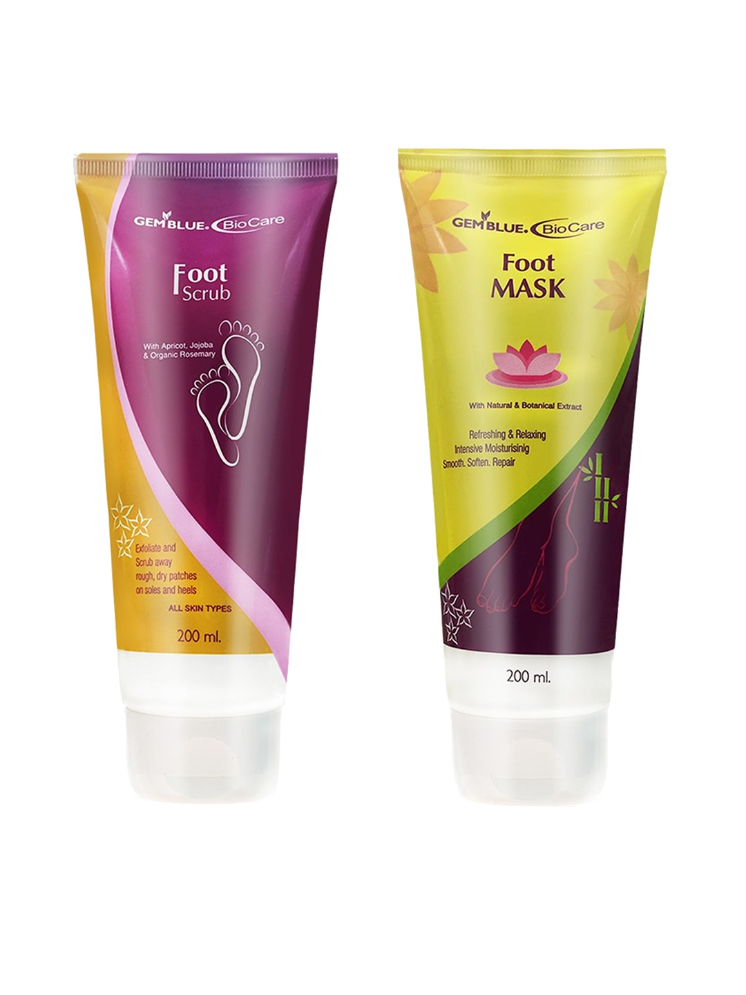 

GEMBLUE BioCare Unisex Pack Of 2 Biocare Footmask 400 ml, Purple