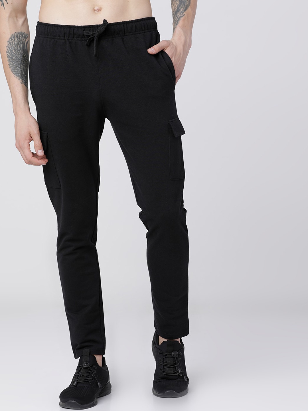 HIGHLANDER Men Black Solid Slim-Fit Track Pants