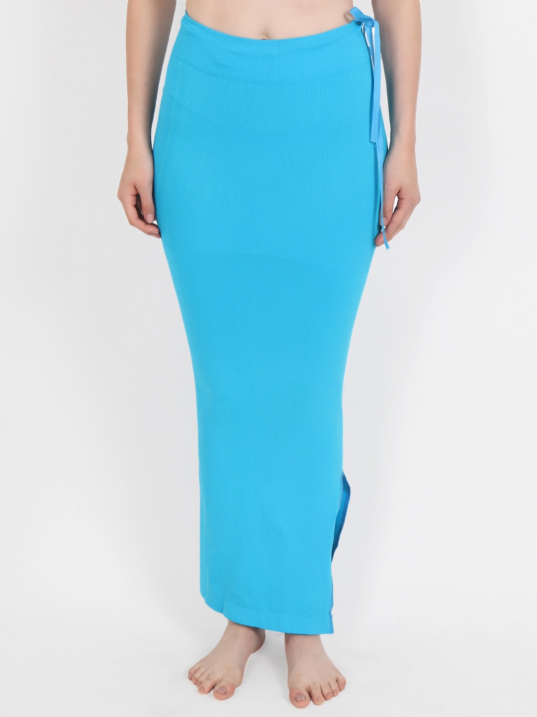 

Beau Design Women Turquoise Blue Solid Saree Shapewear