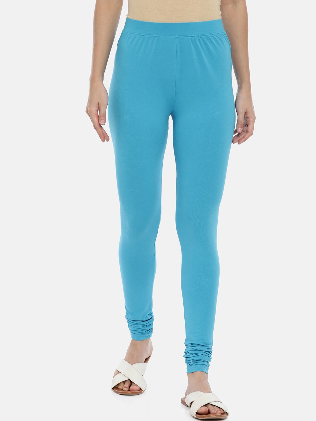

Huggy Women Turquoise Blue Solid Churidar Leggings