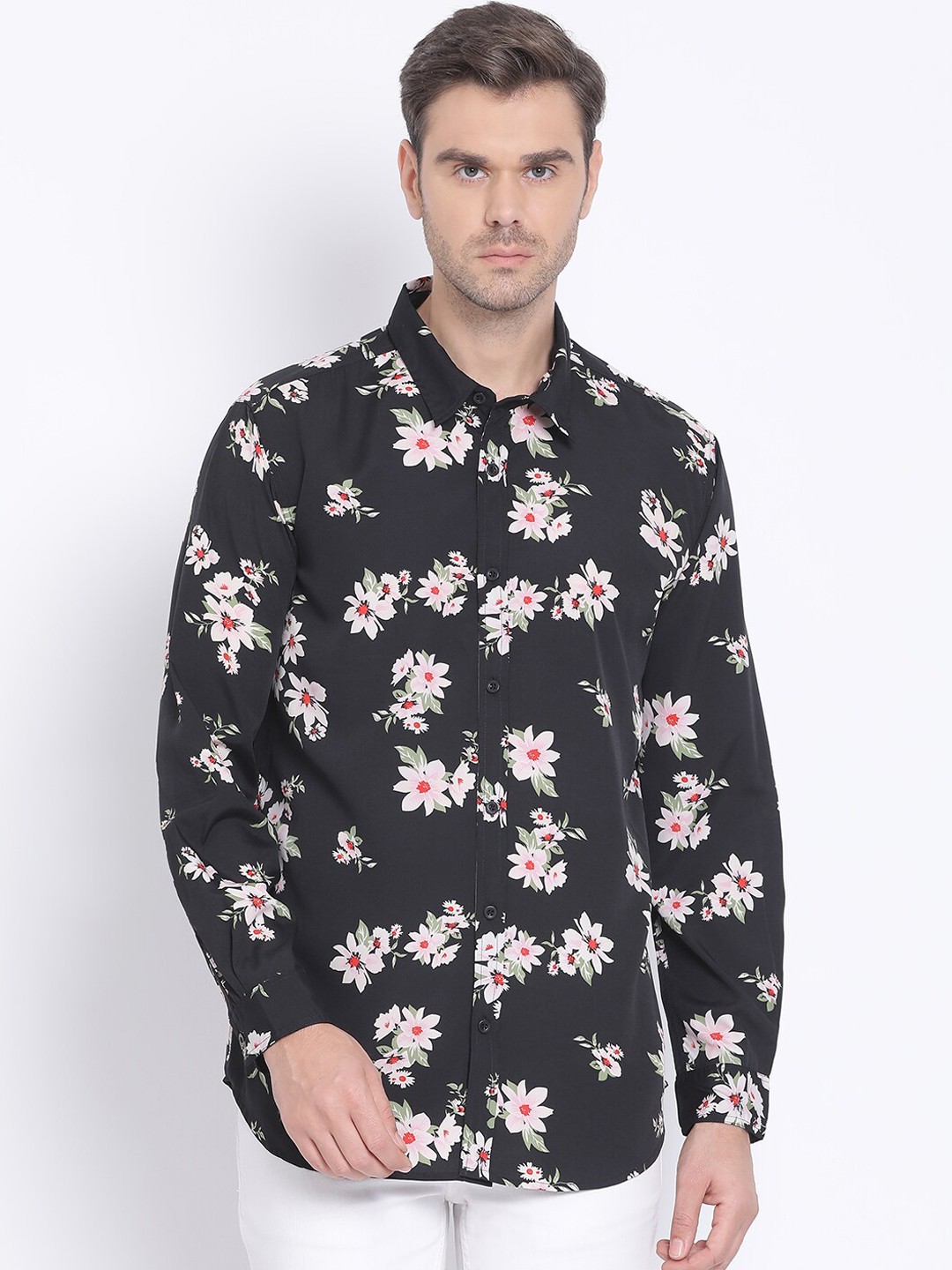 

Oxolloxo Men Black Regular Fit Printed Casual Shirt