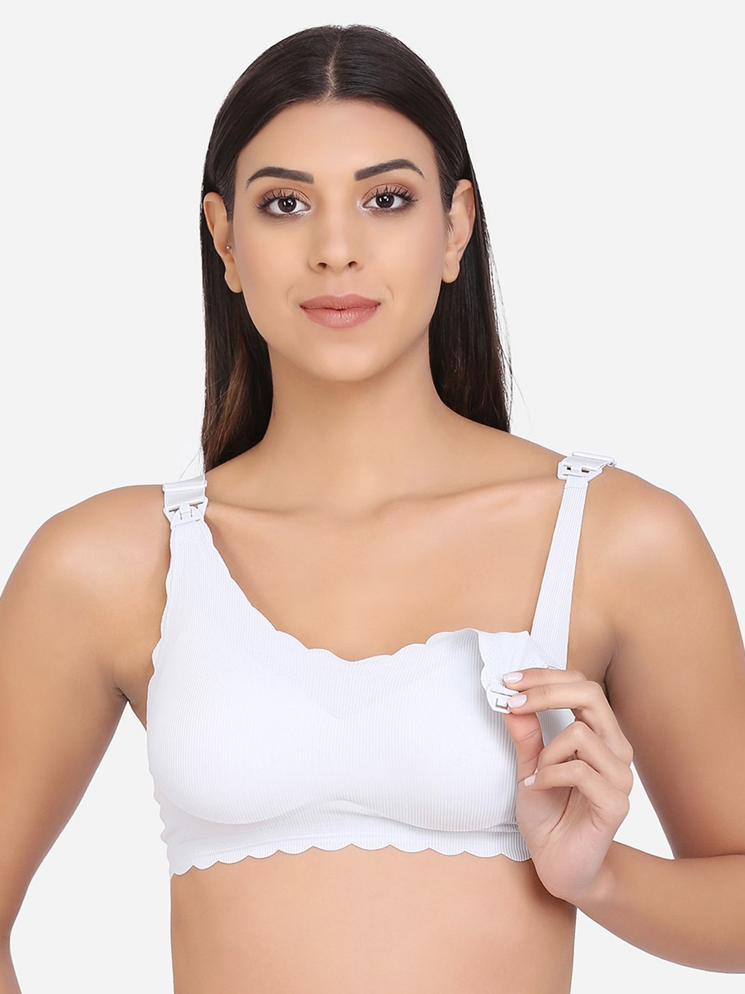 MAMMA PRESTO White Solid Non-Wired Lightly Padded Maternity Nursing Bra MPF-36 GREY-C21