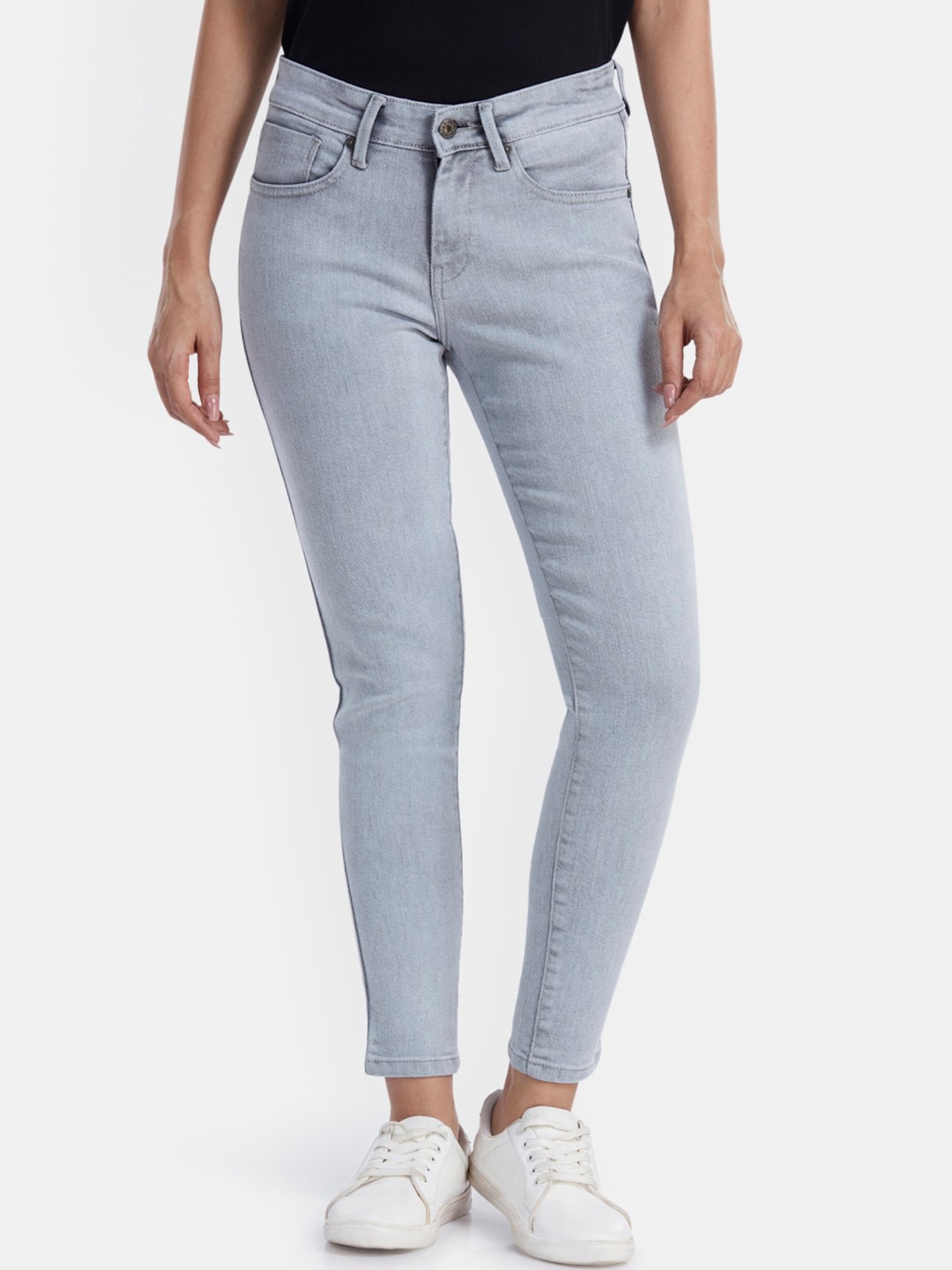 

Pepe Jeans Women Grey Slim Fit Mid-Rise Clean Look Jeans