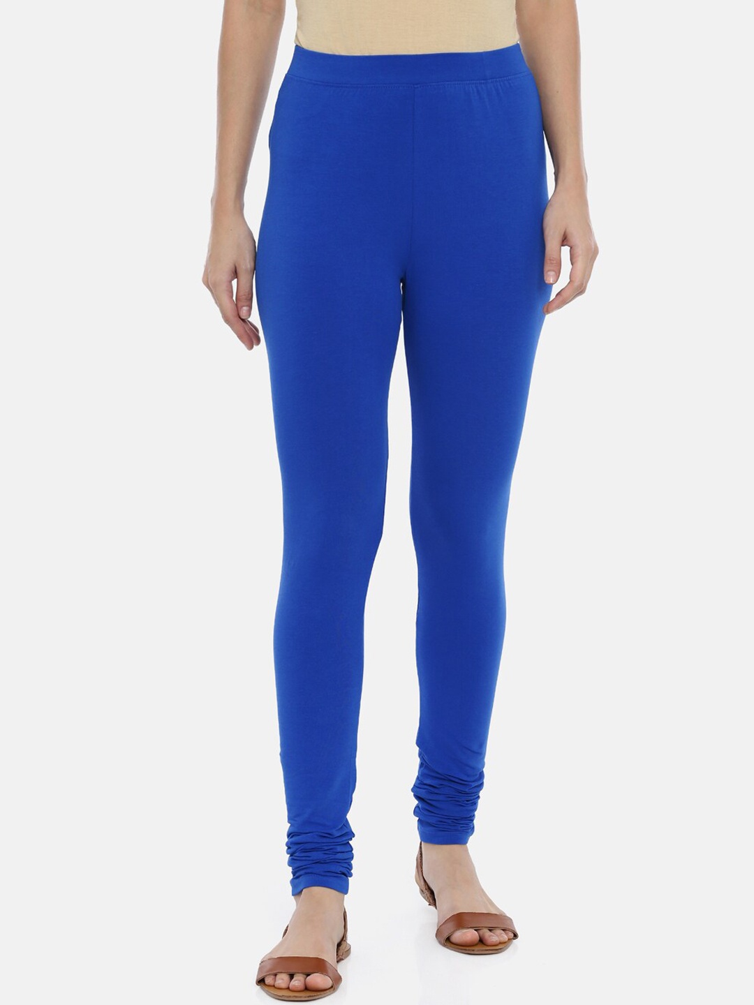 

Huggy Women Blue Solid Churidar-Length Leggings