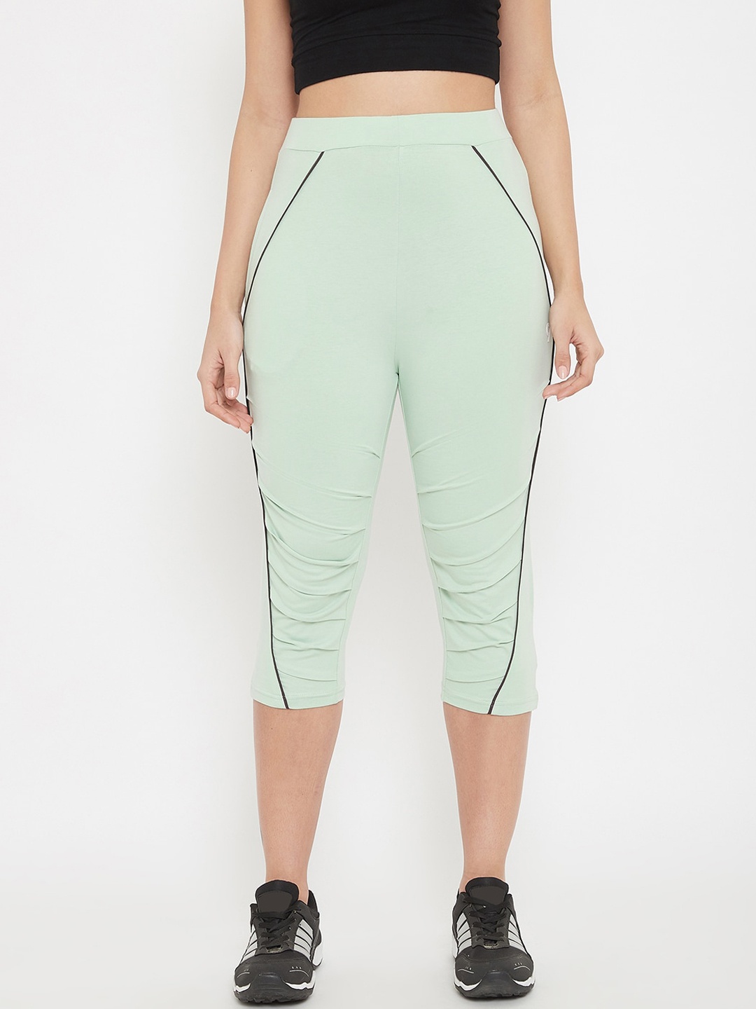 

C9 AIRWEAR Women Green Solid Mid-rise Capris