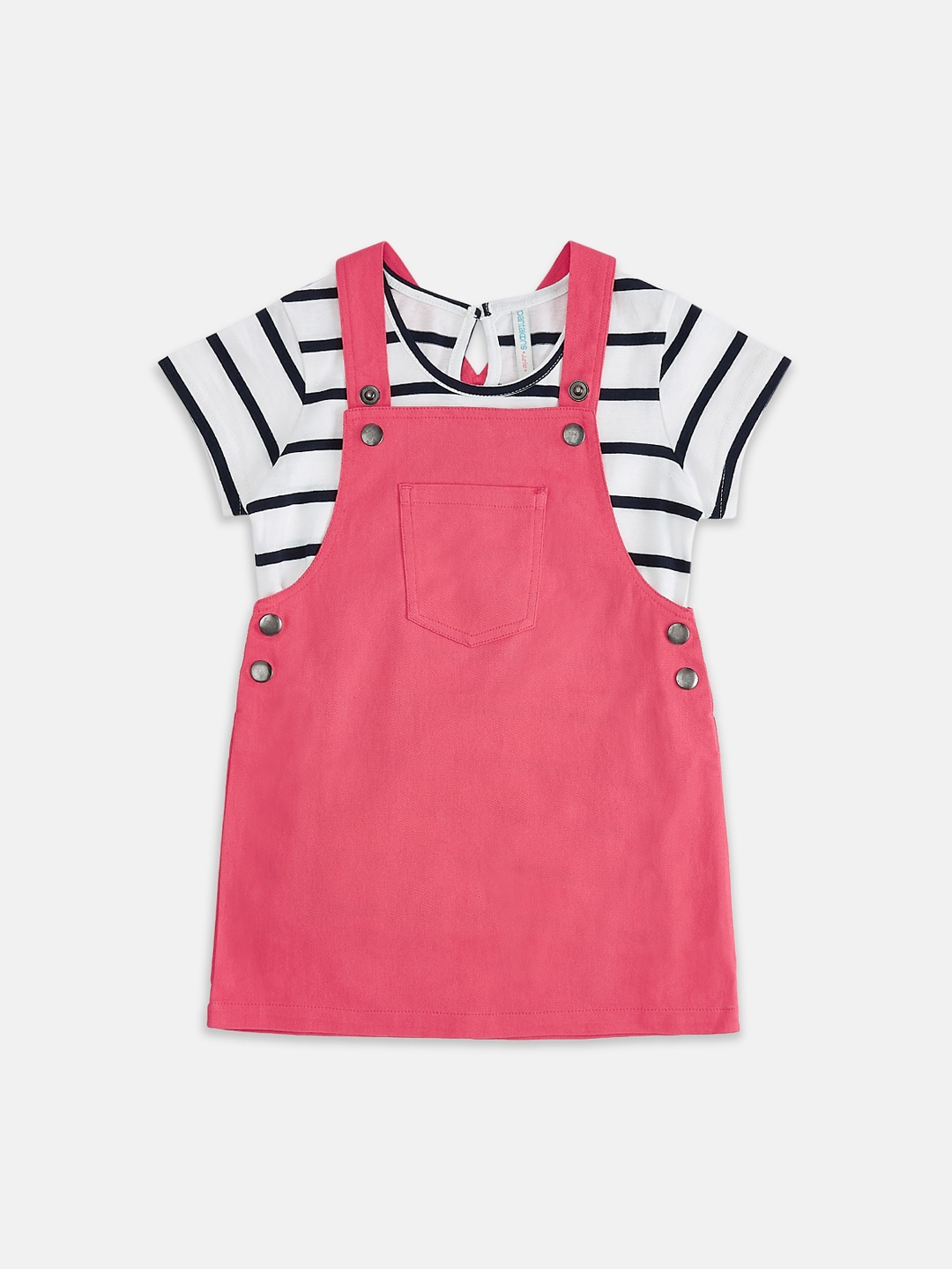 

Pantaloons Junior Girls Coral Solid Pinafore Dress