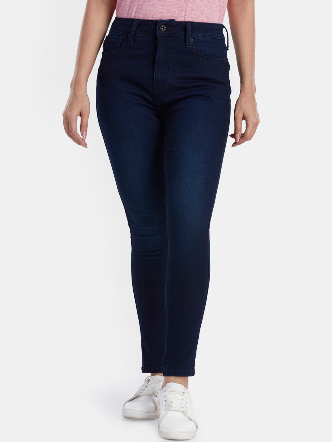 

Pepe Jeans Women Blue Slim Fit High-Rise Clean Look Jeans