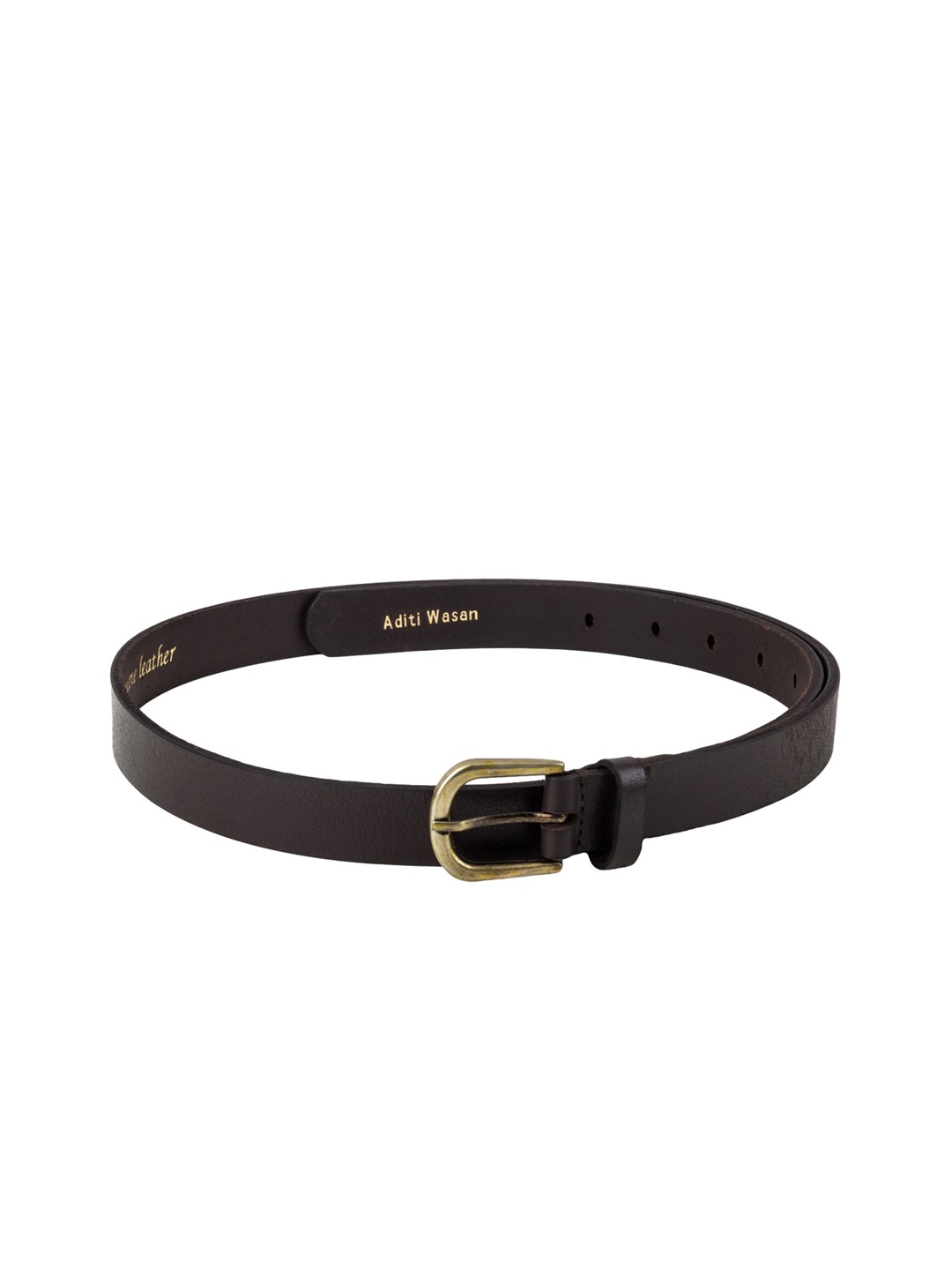 Aditi Wasan Women Brown Leather Slim Belt