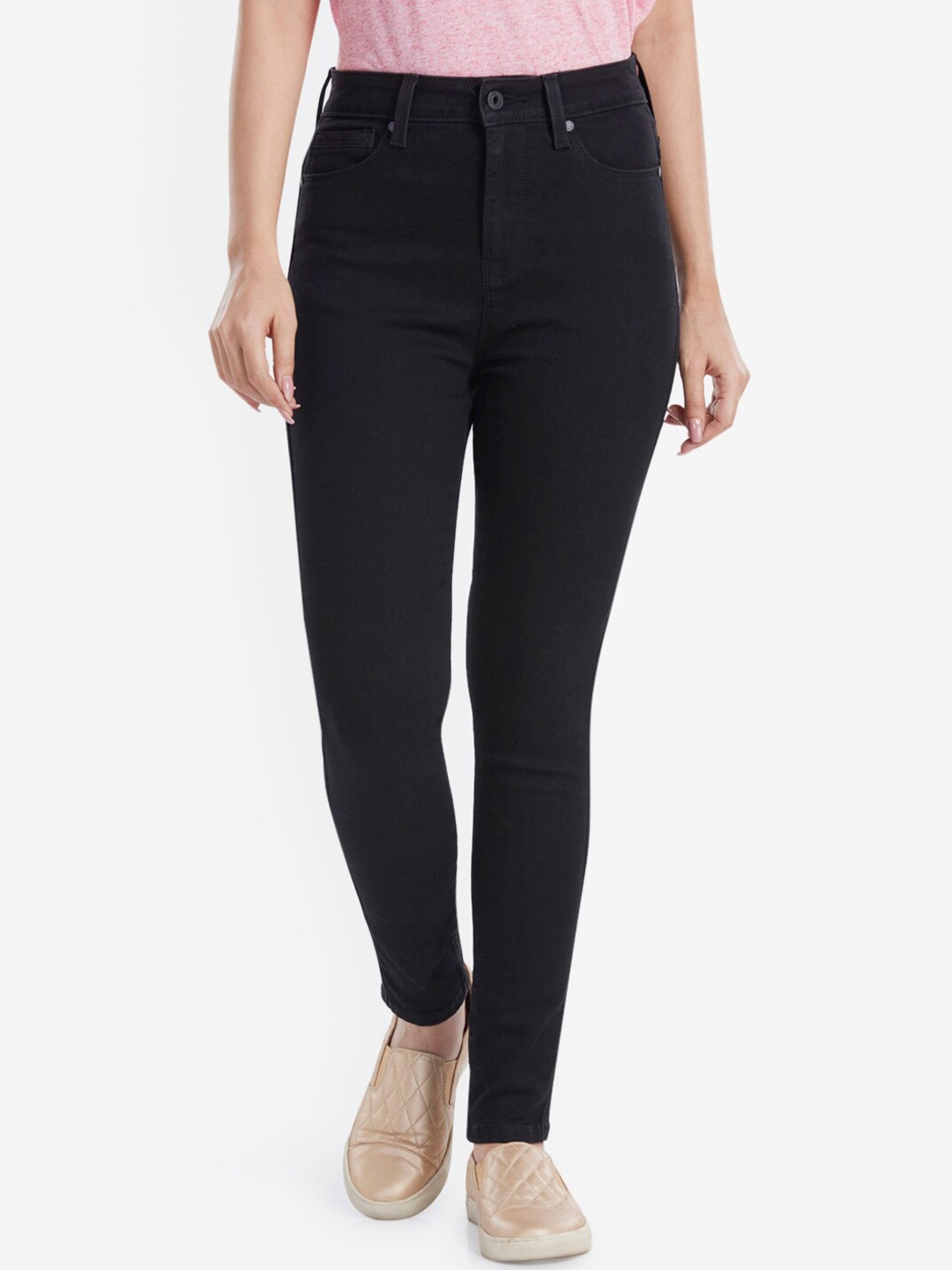 

Pepe Jeans Women Black Slim Fit High-Rise Clean Look Jeans