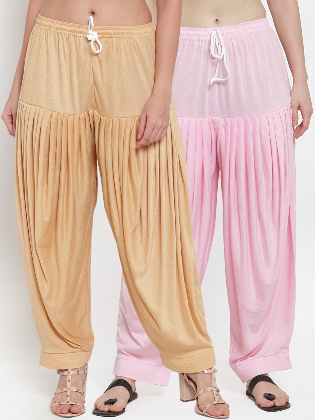 

GRACIT Women Pack Of 2 Solid Patialas, Pink