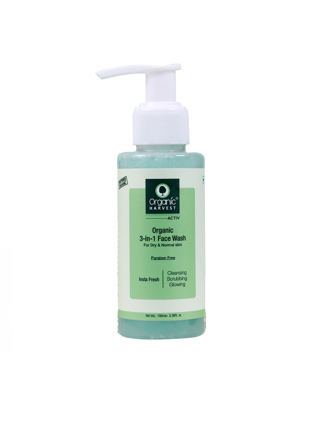 

Organic Harvest 3-in-1 Paraben-Free Organic Face Wash 100 ml, Green