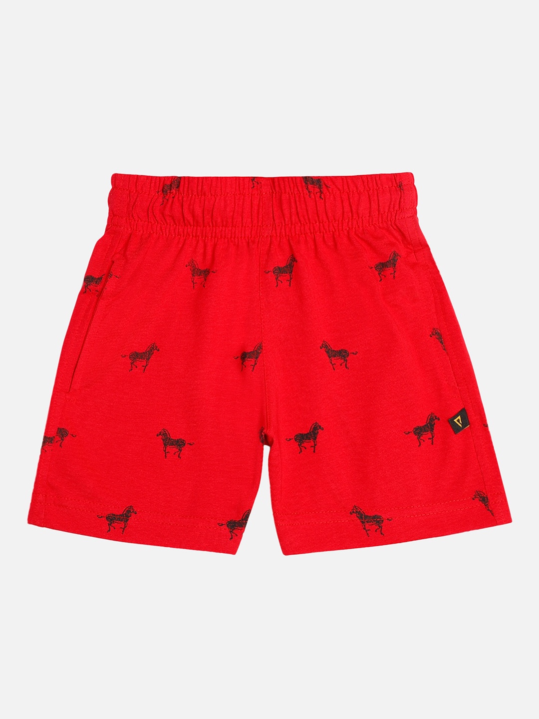 

PROTEENS Boys Red Printed Slim Fit Regular Shorts