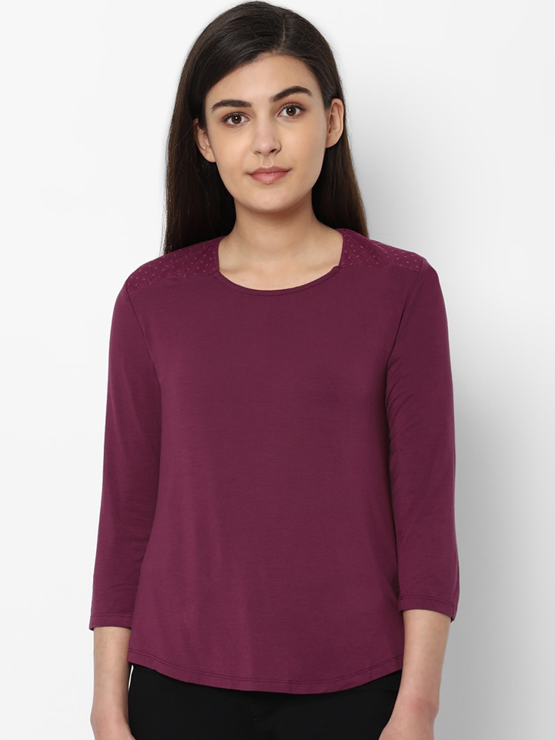 

Allen Solly Woman Purple Pure Cotton Regular Top