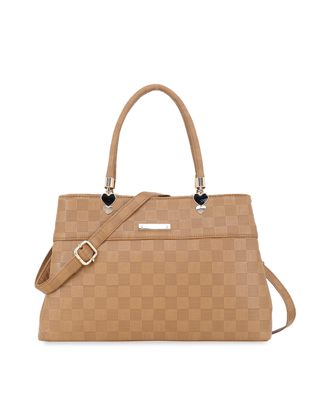 

WOMEN MARKS Beige Self Design Handheld Bag