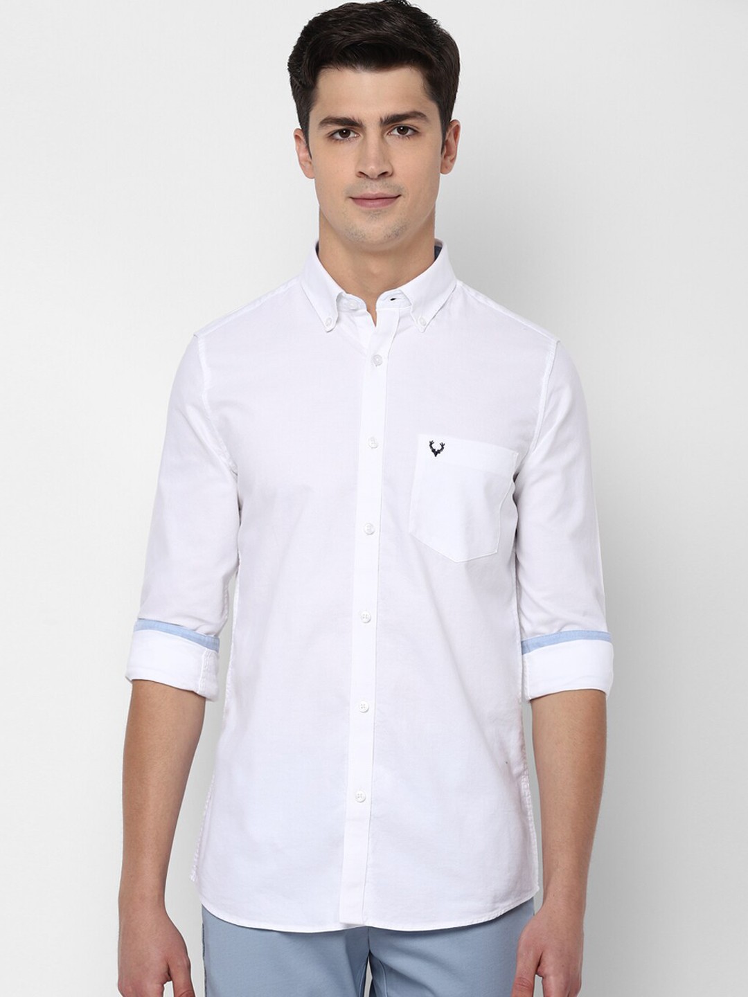 

Allen Solly Men White Slim Fit Solid Casual Shirt