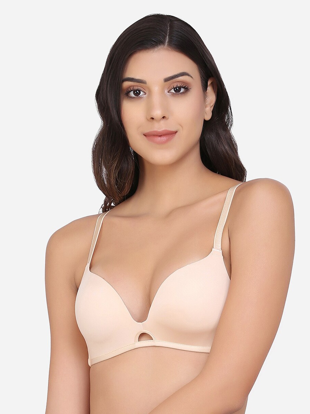 

Da Intimo Beige Solid Non-Wired Lightly Padded Push-Up Bra DI-1309 BEIGE